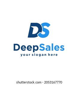 initial letter DS with arrow Up logo design