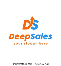 initial letter DS with arrow Up logo design