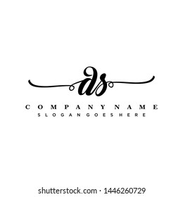 Initial letter DS beautiful handwriting logo vector template