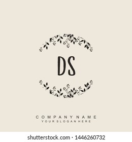 Initial letter DS beautiful handwriting logo vector template