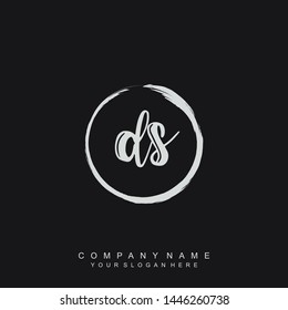 Initial letter DS beautiful handwriting logo vector template