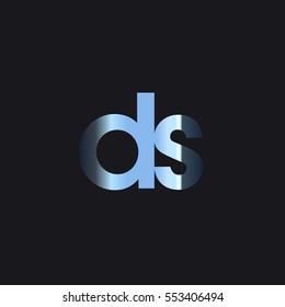 Initial letter DS chrome with dark background logo