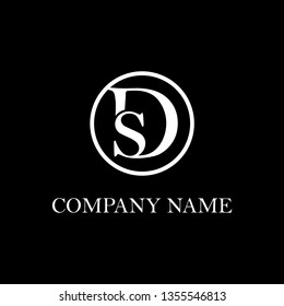 initial letter of DS inside in the circle logo design, simple and clean logo vector