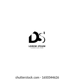 Initial Letter DS Logo Design Template Elements Isolated on White Background. Letter S Negative Space. Suitable for business, consulting group company.