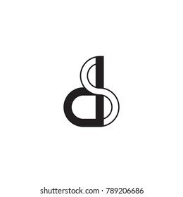Initial letter DS logo design template, modern monochrome symbol concept. 
