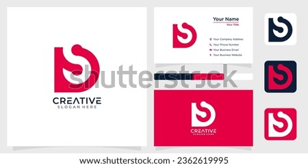 Initial letter DS monogram ine tech logo design creative simple and business card Imagine de stoc © 