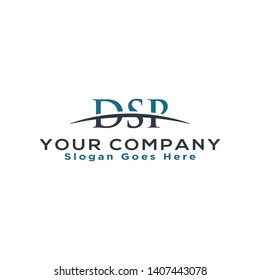 Initial letter DSP, overlapping movement swoosh horizon logo company design inspiration in blue and gray color vector