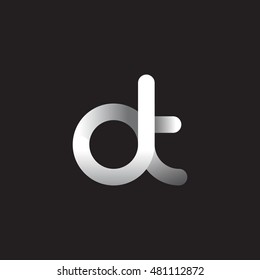 Initial Letter DT Linked Circle Lowercase Logo Black & White