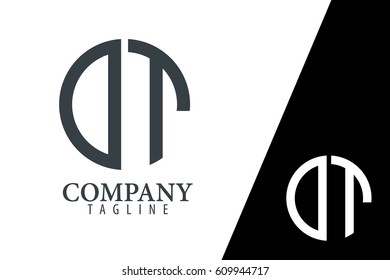 Initial Letter DT With Linked Circle Logo
