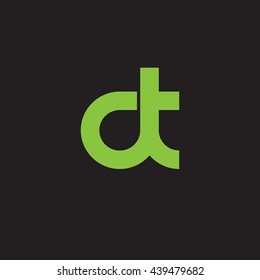 initial letter dt linked round lowercase logo green