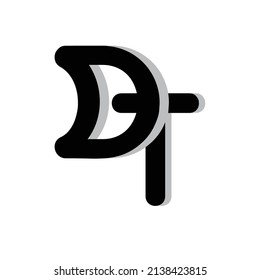 Diseño de logotipo DT de letra inicial