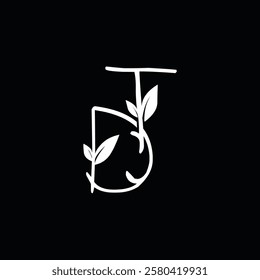 Initial letter DT logo design