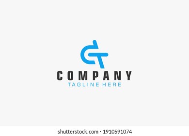 Logo de la carta inicial DT.  Línea Hexagonal Geométrica aislada. Usable para logotipos de empresas, edificios y tecnología. Elemento de plantilla de diseño de logotipo de vectores planos.