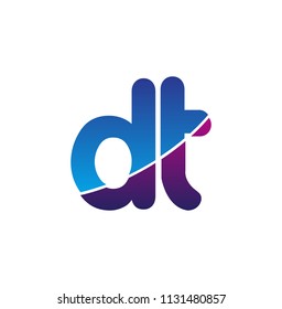 Initial Letter DT Logo Lowercase, colorful logotype Modern and Simple Logo Design.
