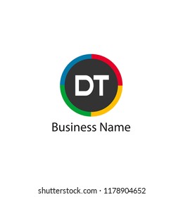 Initial Letter DT Logo Template Design