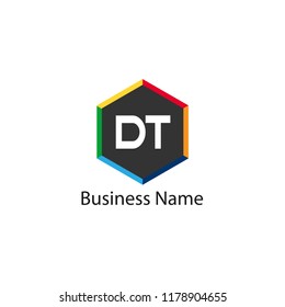 Initial Letter DT Logo Template Design
