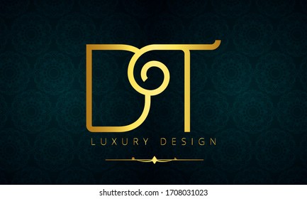 Initial Letter DT Logo Template Design
