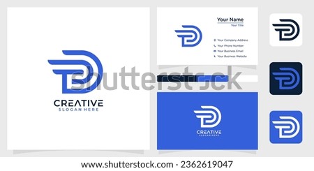 Initial letter DT monogram ine techology logo design creative simple and business card Imagine de stoc © 