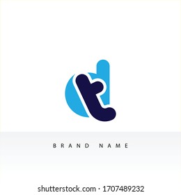 Initial Letter DT TD Linked Triangle Design Logo