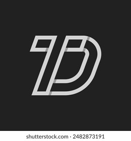 Initial  Letter DT or TD  Logo, Monogram Logo letter D with T combination, design logo template, vector illustration