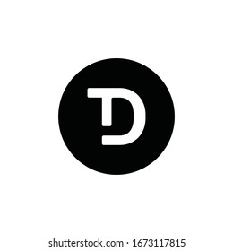 Initial letter DT or TD minimalist logo design trendy vector template