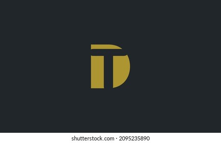 Initial letter DT uppercase modern logo design template elements. Vector