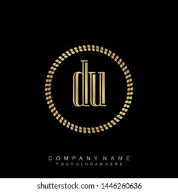 Initial letter DU beautiful handwriting logo vector template
