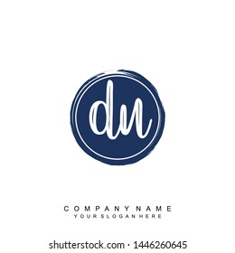Initial letter DU beautiful handwriting logo vector template