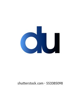 Initial letter DU blue black gradation color logo