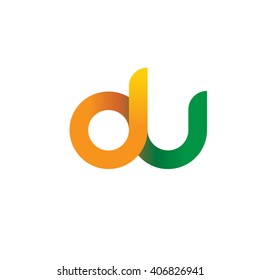 initial letter du linked circle lowercase logo orange green