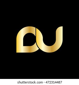 Initial Letter DU Linked Logo Gold
