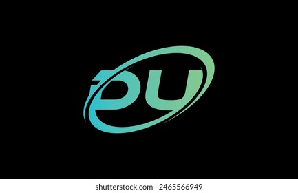 Initial Letter DU Logo. Creative And Modern DU logo Design on black background.