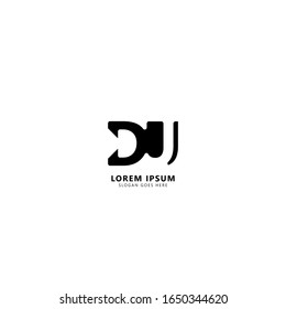 Initial Letter DU Logo Design Template Elements Isolated on White Background. Letter U Negative Space. Suitable for business, consulting group company.