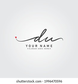 Initial Letter DU Logo - Handwritten Signature Logo