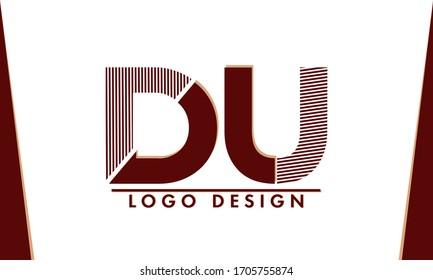 Initial Letter DU Logo Template Design
