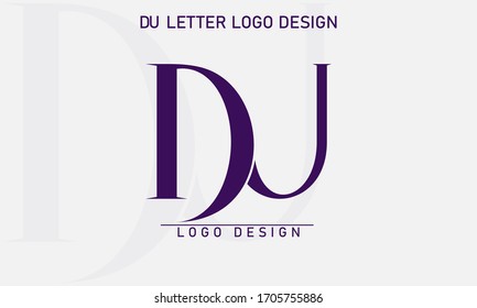 Initial Letter DU Logo Template Design

