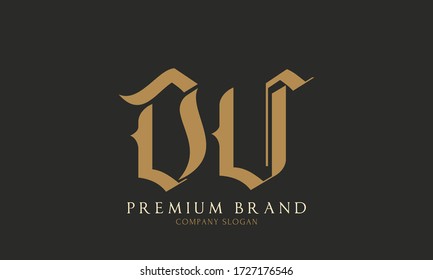 Diseño de plantilla de logotipo de DU de carta inicial
