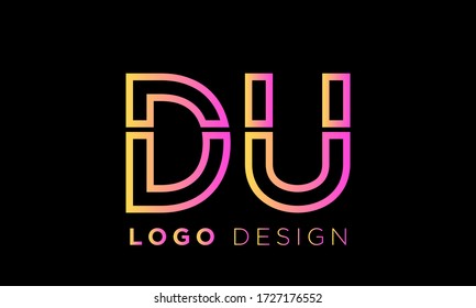 Initial Letter DU Logo Template Design

