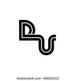 Initial Letter DU NU Linked Design Logo Black