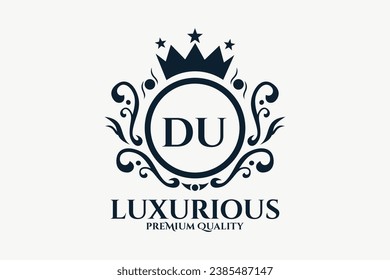 Initial  Letter DU Royal Luxury Logo template in vector art for luxurious branding  vector illustration.
