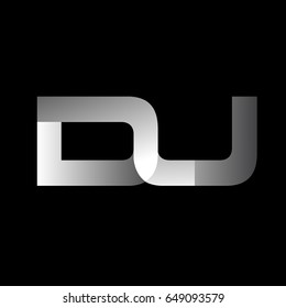 Initial letter DU uppercase modern and simple logo linked white colored, isolated in black background. Vector design template elements for company identity.