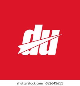 initial letter du white logo in red background
