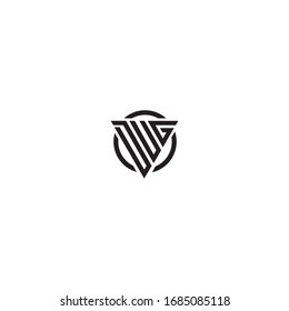 Initial Letter DUG triangle monogram cool modern logo