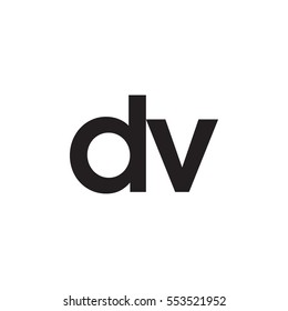 Initial letter DV black white logo