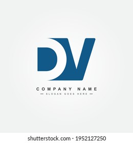 Initial Letter DV Logo - Minimal Business Logo