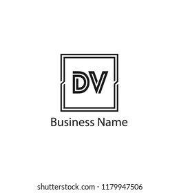 Initial Letter DV Logo Template Design