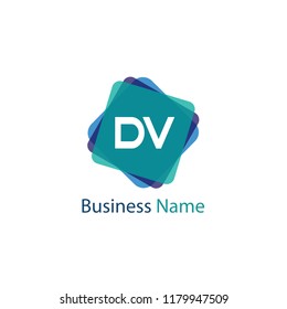 Initial Letter DV Logo Template Design