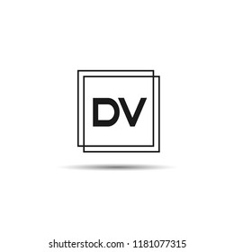 Initial Letter DV Logo Template Design