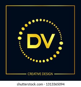 Initial Letter DV Logo Template Vector Design