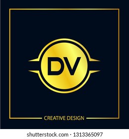 Initial Letter DV Logo Template Vector Design